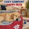 Dog bed with Raised bolster sides, Soft plush interior, and Non-slip bottom, Orthopedic dog bed for Medium &amp; Large dogs, durable, comfortable dog sleeping bed, Easy to clean, 90 cm (Red)