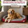 Dog bed with Raised bolster sides, Soft plush interior, and Non-slip bottom, Orthopedic dog bed for Medium &amp; Large dogs, durable, comfortable dog sleeping bed, Easy to clean, 90 cm (Red)