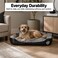 Dog bed with Bolstered sides, Soft plush surface, and Non-slip bottom, Plush Orthopedic pet sofa bed for Small and Medium indoor dogs, Easy to clean, 80 cm (Black)