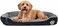 Dog bed with Bolstered sides, Soft plush surface, and Non-slip bottom, Plush Orthopedic pet sofa bed for Small and Medium indoor dogs, Easy to clean, 80 cm (Black)