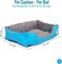 Pet cushion for Puppies and kitten, Soft Plush pet bed with Raised sides, Low entry, and Warm, 53 cm sleeping mat with Non-slip, Comfortable, Head &amp; Neck Support, and Breathable &amp; Light weight (Blue)