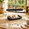 Pet cushion for Small dogs and Cats, Soft Plush pet bed with Raised sides, Low entry, and Warm, 61 cm sleeping mat with Non-slip, Comfortable, Head &amp; Neck Support, and Breathable &amp; Light weight (Black)