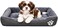Pet cushion for Small dogs and Cats, Soft Plush pet bed with Raised sides, Low entry, and Warm, 61 cm sleeping mat with Non-slip, Comfortable, Head &amp; Neck Support, and Breathable &amp; Light weight (Black)