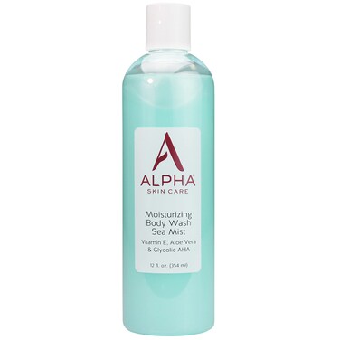 Alpha Skin Care Moisturizing Body Wash, Anti-Aging Formula, Glycolic Alpha Hydroxy Acid (AHA), Vitamin E &amp; Aloe Vera, Conditions &amp; Soothes, For All Skin Types, 12 Fl Oz