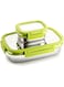 GANESH Craze Stainless Steel Tiffin Lunch Box Container/Dabba with 4 Side Clip Lock Lid for Office &amp; School Use/Food Grade/Air Tight/Easy to Carry/Leak Proof(900ml 1pc + 200ml 1 Pc) Green
