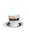 Ceramic Tea Cup &amp; Saucer Set (6 Pcs) - 80ml, Elegant Golden Design for Arabic Coffee, Tea, Hospitality, and Majlis Traditions - Perfect for Ramadan &amp; Special Occasions