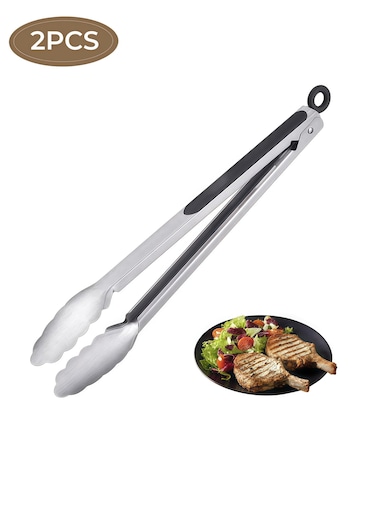 Kitchen Tongs - Heavy Duty Food Tongs, Ergonomic Grip,Superior Stainless Steel and Non-Slip Heat Resistant handle - Perfect for Cooking, Salad, Grilling, Barbecue,Dishwasher safe
