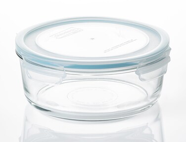 MCCB-205 Glass Container 2050ml Round Food Storage Container Airtight BPA Free Microwave Safe