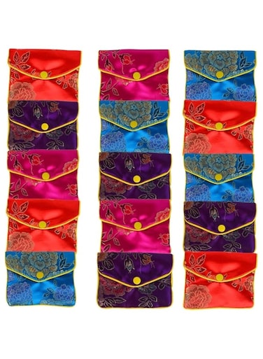 Dazzle Your Loved Ones with 15 Pcs of Exquisite Jewelry Silk Purse Pouch Brocade Gift Bags - A Must-have for Every Gifting Moment!