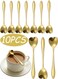 Pcs 4.8 Inch Heart Shaped Stainless Steel Spoons Gold Mini Tea Dessert Coffee Spoons for Home Kitchen Eid Gathering Birthday Party Wedding Afternoon Tea Tableware Accessories Daily Use