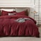 Luxury 3 Piece Burgundy Duvet Cover Set - 100% Cotton, 300 Thread Count