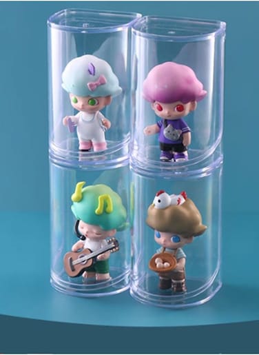 Clear Figures Display Case, Display Boxes, Stackable Blind Box for Collectibles-Figures, Assembled Dustproof Storage Organizer Box, for Lego Collectibles Action Figures for Pop Mart(4PCS)