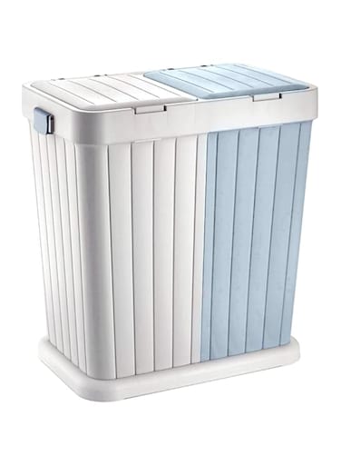 Rio Twins Multipurpose Dual Bin, Multi- Purpose Laundry Box 80L, White &amp; Pink