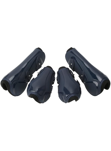 Cryfokt Horse Leg Guards, 4Pcs Horse Hind Tendon Boots for Riding (A set of navy blue L)