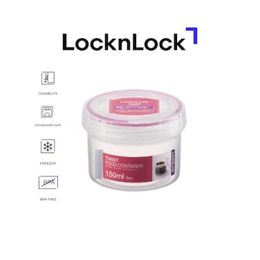 LocknLock Twist Round Container 150ml &ndash; BPA-Free, Airtight, Leakproof, Freezer &amp; Dishwasher Safe