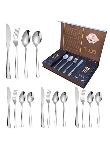 Luxury Silver Cutlery Set &acirc;&euro;&ldquo; 12-Piece Stainless Steel Flatware (3 Complete Place Settings: Knife, Fork, Spoon, Teaspoon) for Elegant Dining &amp; Special Occasions
