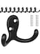 Excefore 10 Pack Heavy Duty Wall Mounted Coat Hooks with 20 Screws for Hanging Coats, Bags, Scarves, Towels, Hats, and Keys in Black