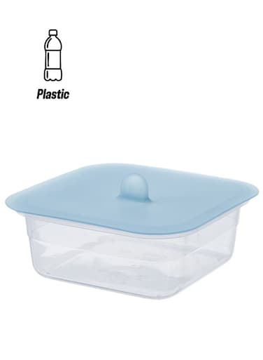container with lid, square plastic/silicone750 ml