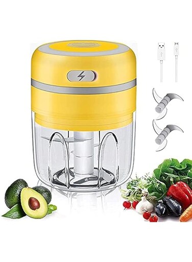Emand Chopper Electric Garlic Presses Mini Garlic Chopper, USB Wireless Portable Small Food Processor,250ML Multi-function Wireless Grinder for Vegetables,Dicing, Chopper Manual Food-Processor