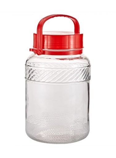 Harmony Glass Jar With Plastic Lid Red/Clear 4Liters