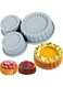Excefore Charlotte Cake Pan Silicone, Nonstick 3 Cavity Reusable Round Cake Molds for Baking