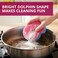 Home Dwell Dolphin-Shaped Heavy Duty Cellulosic Scrub Sponge   Pack of 6   Kitchen sponge , Dish sponge , Scrub , General Purpose Cleaning , Food Safe , Non-Rusting , Kitchen, Garage, Outdoor