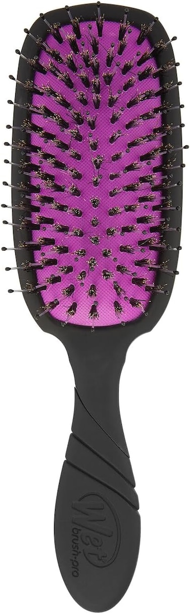 Wet Brush Pro Shine Enhancer, Cepillo De Pelo, Color Negro/Purpura (Black/Purple)