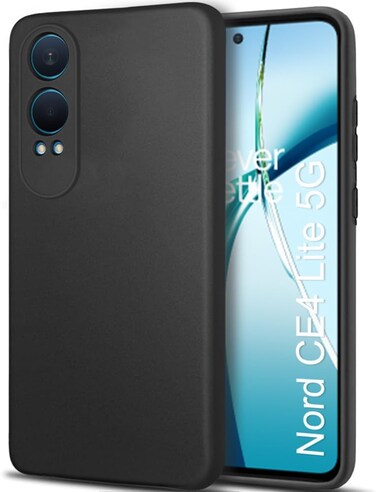 OnePlus Nord CE4 Lite/Oppo K12X Case, Camera Protection, Ultra Slim, Soft TPU, Silicone, Matte, Shockproof, Full-Body Protective Cover, Black