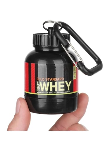 Protein Bottle Portable Mini Container Outdoor Sports Nutrition Supplements Powder Storage To-Go Container Keychain Funnel Pill Box Small Water Cup Keychain Gym Workouts Fitness and Travel WHEY 100ML