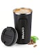 Vacuum Insulated Travel Mug Leakproof Double Wall Stainless Steel Reusable Coffee Cup with Lid for Hot and Cold Drinks 510ML (Black)