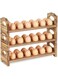 Wooden Egg Holder &amp; Storage-3Tier /36-Hole Stackable Holds Fresh Eggs, Farmhouse Eggs Rack Wood, Rustic Countertop Chicken Egg Organizer Wood with Distressed Finish for Home Kitchen Decoration