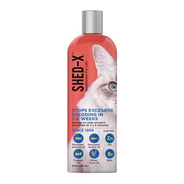 Synergy Labs Shed-X Supplement for Cats 8oz (237ml) &ndash; Reduces Shedding &amp; Supports Healthy Skin &amp; Coat