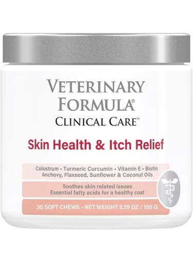Synergy Labs VFCC Skin Health &amp; Itch Relief Supplement, Skin &amp; Coat Support Chews with Omega-Rich Natural Oils, For Dogs 150g (30 Counts) From Varmacy