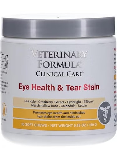 Synergy Labs VFCC Eye Health &amp; Tear Stain Supplement, Soft Chews Reduces Tear Stains &amp; Supports Eye Health with Antioxidants For Pets 150 gm From Varmacy
