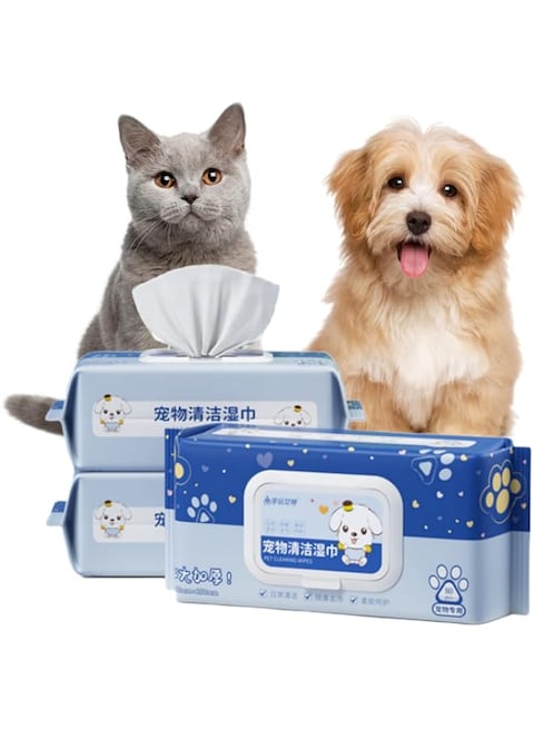 SKY-TOUCH Dog Wipes 240pcs, Large Pet Grooming Wipes for Dogs &amp; Cats, for full body, eye wipes, ear wipes, Paws, &amp; Butt Unscented (3 pack)