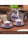 Luxury Ceramic Coffee Cup Set &amp; Mug Gift Collection (2 Cups, 2 Saucers, 2 Petal-Shaped Golden Spoons) - Persian Garden Heritage, Fusion of Bohemian Spirit and Middle Eastern Craftsmanship, Premium Gift for Home, Office, and Gatherings