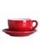 2-Piece Ergonomically Designed Fade-Proof Comfortable Grip White Edge Cup And Saucer Red 10.2x10.2x7cm