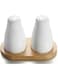 UDQYQ Ceramic Salt and Pepper Shaker Set with Bamboo Tray, 2 Pieces Modern White Salt and Pepper Shakers, Cute Salt Shaker Pepper Pots for Country House Kitchen Table Decoration