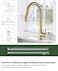 First pro Pull Out Kitchen Sink Mixer Tap High Arc Swivel Spout 1 Hole Bathroom Sink Faucet Dual Spray Modes Solid Brass Brushed Gold 360&deg; Rotatable