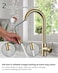First pro Pull Out Kitchen Sink Mixer Tap High Arc Swivel Spout 1 Hole Bathroom Sink Faucet Dual Spray Modes Solid Brass Brushed Gold 360&deg; Rotatable