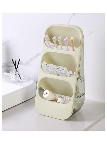 Layer Cutlery Storage Rack, Kitchen Desktop Organizer, Tableware Drainer Storage Rack, Multifunctional Cutlery Holder 15 * 16 * 33cm(Green)