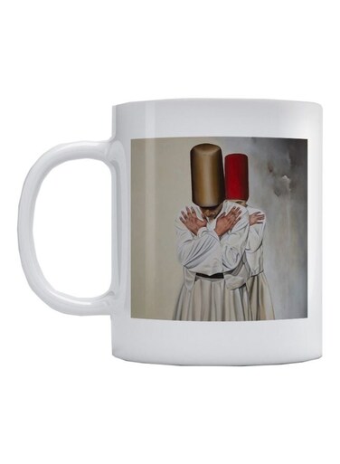 Printed Mug White/Brown/Red