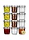 FUFU Mason Jars with Airtight Metal Regular Lids(8oz/250ml), Sealed Clear Glass Canning Jars with Wide Mouth for Spices, Honey, Jam, dessert，Jelly, of 12