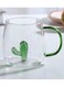300ML Borosilicate Three-Dimensional Coffee Cup with Handle, Cactus