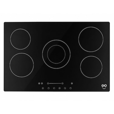 EO 90cm Built-In Electric Ceramic Cooktop, 5 Burners, 8200W, Touch Slider Control, Black Ceramic Glass, Child Lock, Residual Heat Indicator, 99-Min Timer, 9 Power Levels, 220-240V