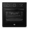 EO 60cm Built-In Electric Oven, 59L Capacity, 4 Cooking Functions, Fan Assisted, Mechanical Timer, Double Glass Door, Interior Light, Removable Door, 220-240V, Black