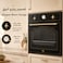 EO 60cm Built-In Retro Electric Oven, 76L Capacity, 9 Cooking Functions, Fan Assisted, Triple Glass Door, Antique Clock Timer, Ivory Finish, 2800W, 220-240V