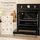 EO 60cm Built-In Retro Electric Oven, 76L Capacity, 9 Cooking Functions, Fan Assisted, Triple Glass Door, Antique Clock Timer, Ivory Finish, 2800W, 220-240V