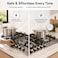EO 90cm Built-In Gas Hob, 5 Burners, Stainless Steel, Cast Iron Pan Supports, 3.5kW Wok Burner, Metal Knobs, Auto Ignition, Flame Failure Safety Device, 11kW