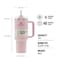 STANLEY Quencher H2.0 FlowState Vacuum Stainless Steel Water Bottle with Lid and Straw, BPA-Free, 40oz, 28x10x7.5cm (Pink)